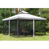 Сіра садова альтанка з москітною сіткою Valencia 4x4m Garden Point