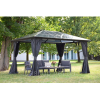Сучасна садова альтанка Santiago Premium 3x4 м Garden Point антрацит