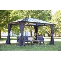 Сучасна садова альтанка Santiago Premium 3x4 м Garden Point антрацит