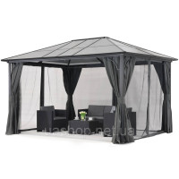 Сучасна садова альтанка Santiago Premium 3x4 м Garden Point антрацит