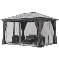 Сучасна садова альтанка Santiago Premium 3x4 м Garden Point антрацит