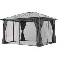 Сучасна садова альтанка Santiago Premium 3x4 м Garden Point антрацит