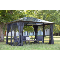 Сучасна садова альтанка Santiago Premium 3x4 м Garden Point антрацит