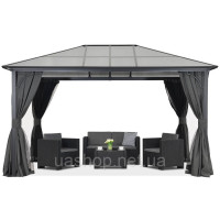 Сучасна садова альтанка Santiago Premium 3x4 м Garden Point антрацит