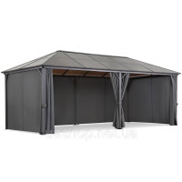 Садова альтанка Milos 3x6 Garden Point із сірими шторами