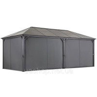 Садова альтанка Milos 3x6 Garden Point із сірими шторами