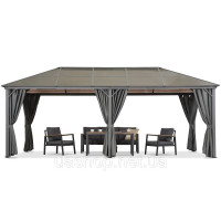 Садова альтанка Milos 3x6 Garden Point із сірими шторами