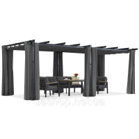 Пергола Barbados 3x6 m з шторами Garden Point антрацит