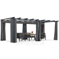 Пергола Barbados 3x6 m з шторами Garden Point антрацит
