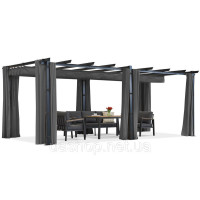 Пергола Barbados 3x6 m з шторами Garden Point антрацит