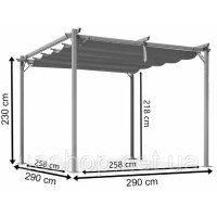 Біла терасна пергола La Palma 3x3m Garden Point
