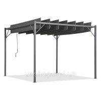 Антрацитова терасна пергола Malaga 3x3m Garden Point