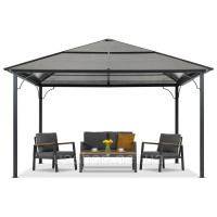 Сучасна садова альтанка Santiago 4x4m Garden Point antracyt