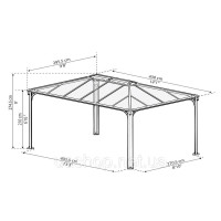 Металева альтанка 4 х 3 м Palram - Canopia - Мартініка Heat Block