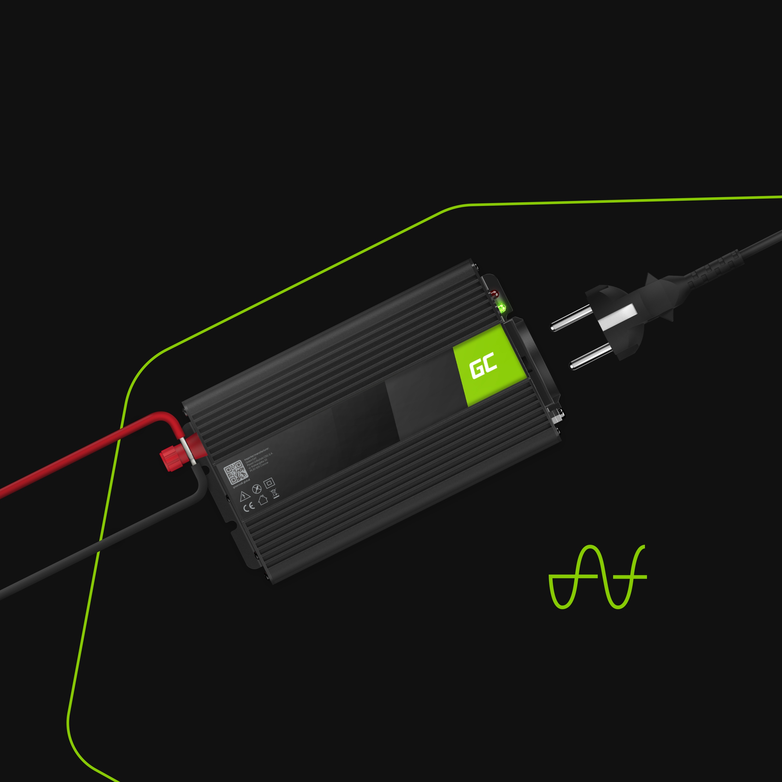 Перетворювач для Tira 24V на 230V 300W Pure Sine від Green Cell